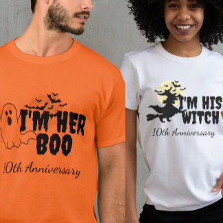 Camiseta Eu sou o dela, eu sou a bruxa dele paródia de casa
