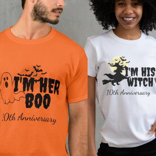 Camiseta Eu sou o dela, eu sou a bruxa dele paródia de casa