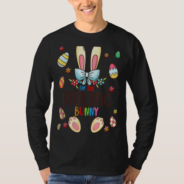 Camiseta Eu sou o dia da Páscoa de coelhinhos sibling que c (Frente)