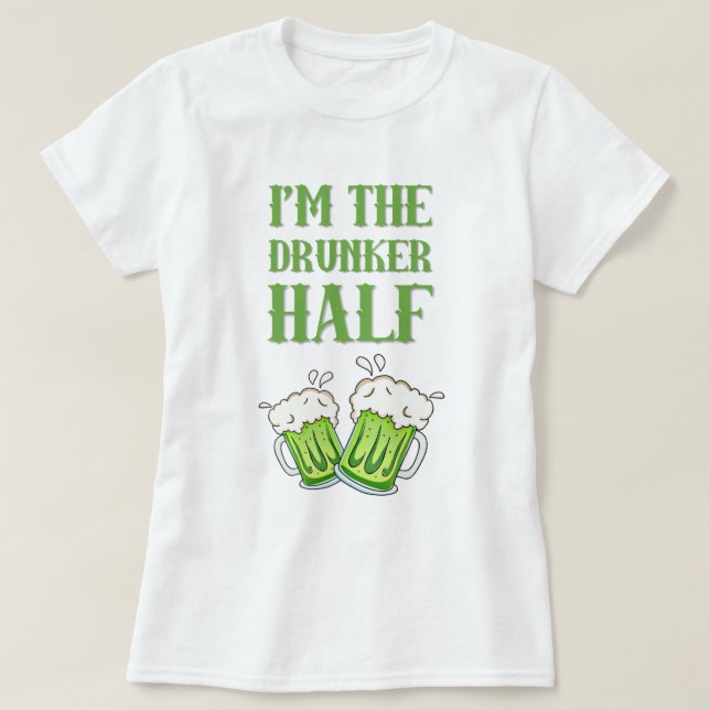 Camiseta Eu sou o dia St Patrick dos casais do drunker do (Frente do Design)
