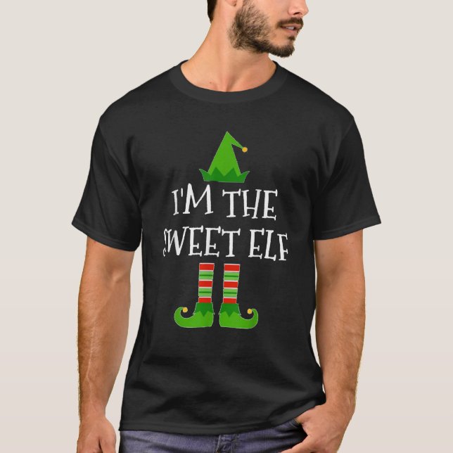 Camiseta Eu sou o doce Elf Matching Family Group Natal (Frente)
