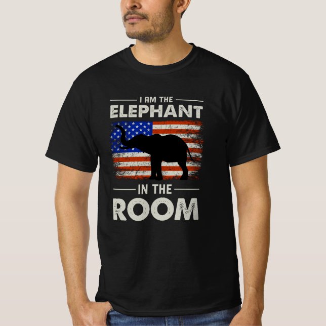 Camiseta Eu Sou O Elefante No Presente Da Sala (Frente)