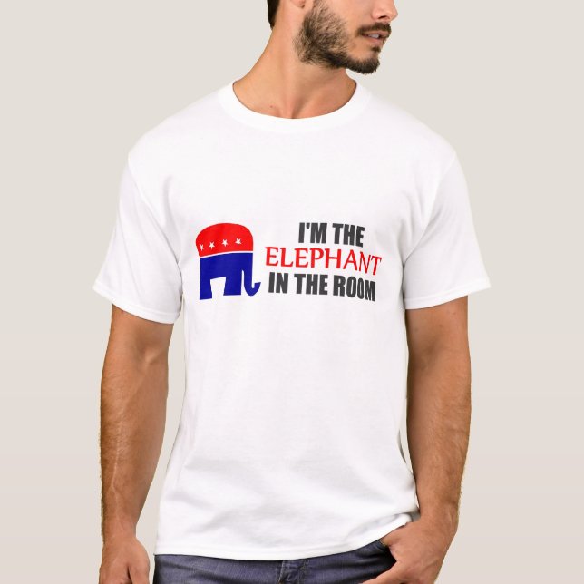 Camiseta Eu sou o elefante no t-shirt da sala (Frente)