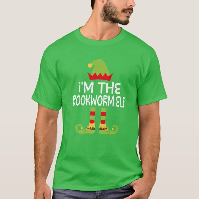 Camiseta Eu sou o elfo que combina com a fantasia de Natal (Frente)