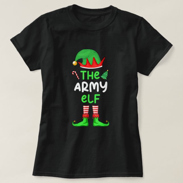 Camiseta Eu sou o Exército Elf Natal Engraçado Família Corr (Frente do Design)