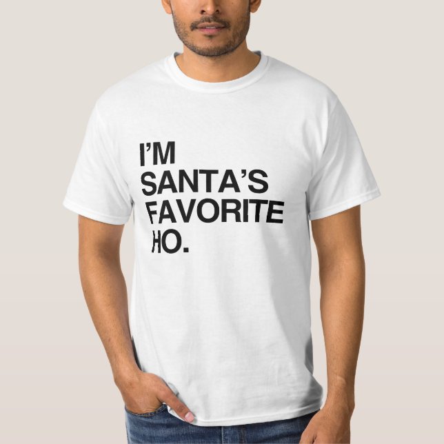 Camiseta Eu sou o FAVORITO HO - .png do PAPAI NOEL (Frente)