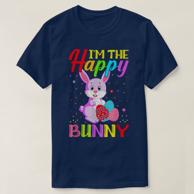 Camiseta Eu sou o feliz dia da Páscoa coelhinha  (Frente do Design)