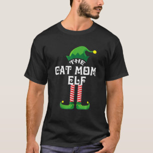 Camiseta Eu sou o gato Mãe Elf Xmas a combinar o Natal para