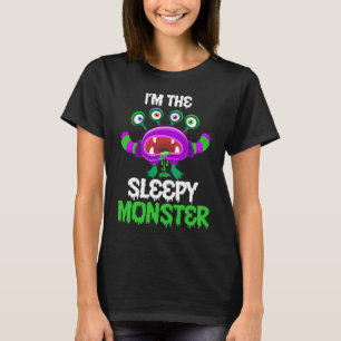 Camiseta Eu sou o Halloween da Família Sleepy Monster Match