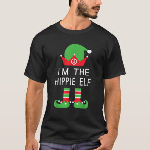 Camiseta Eu sou o Hippie Elf Sinal de Paz Engraçado Matriz 