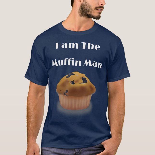 Camiseta Eu sou o Homem do Muffin a representar o Muffin do (Frente)