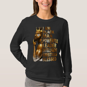 Camiseta Eu Sou O Homem Negro Rei Poderoso Pai Afro Melanin