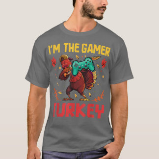 Camiseta Eu sou o jogador de vídeo Turquia feliz mais engra