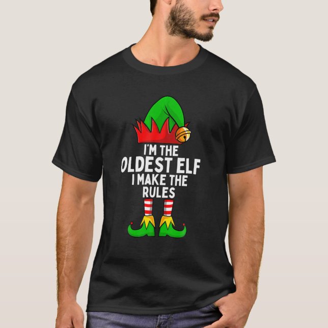 Camiseta Eu sou o mais velho Natal da família do Elf (Frente)