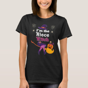 Camiseta Eu sou o "Niece Witch Broom Pumpkin Candy Family H
