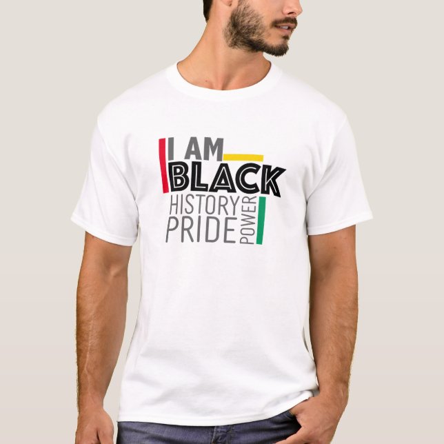 Camiseta Eu sou o orgulho do poder da história negra do mel (Frente)