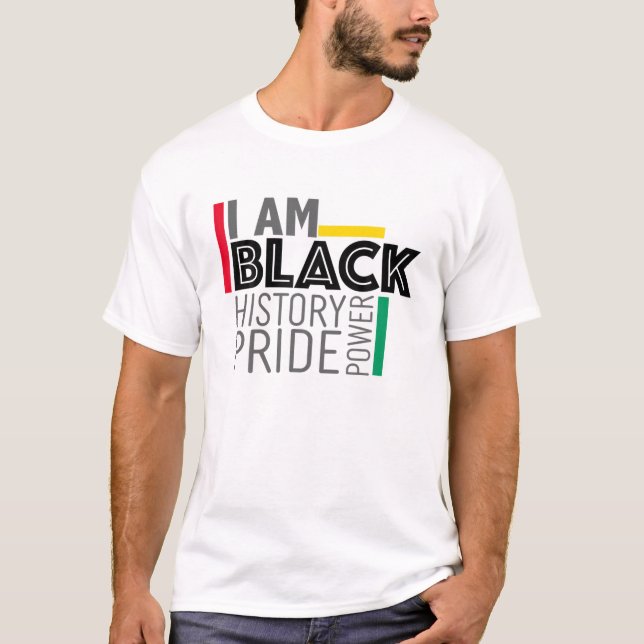 Camiseta Eu sou o orgulho do poder da história negra do mel (Frente)