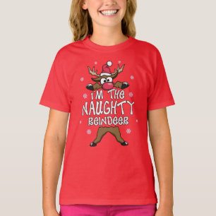 Camiseta Eu sou o Pajama de Natal da Família Reindeer trave