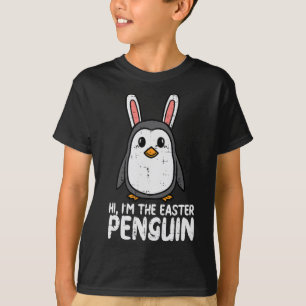 Camiseta Eu Sou O Pinguim Da Páscoa Orelhas De Coelho Fofo