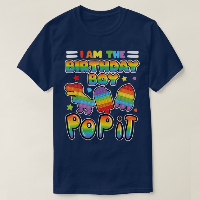 Camiseta Eu sou o pop de aniversário, Fidget Tre (Frente do Design)