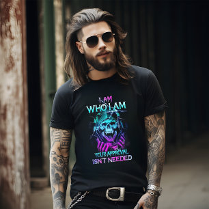 Camiseta Eu sou o que sou esqueleto gótico