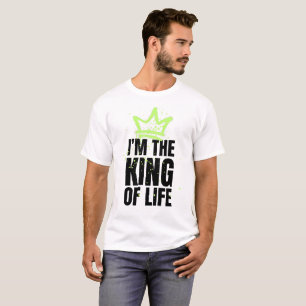 Camiseta Eu sou o rei da vida Neon Grafite Crown