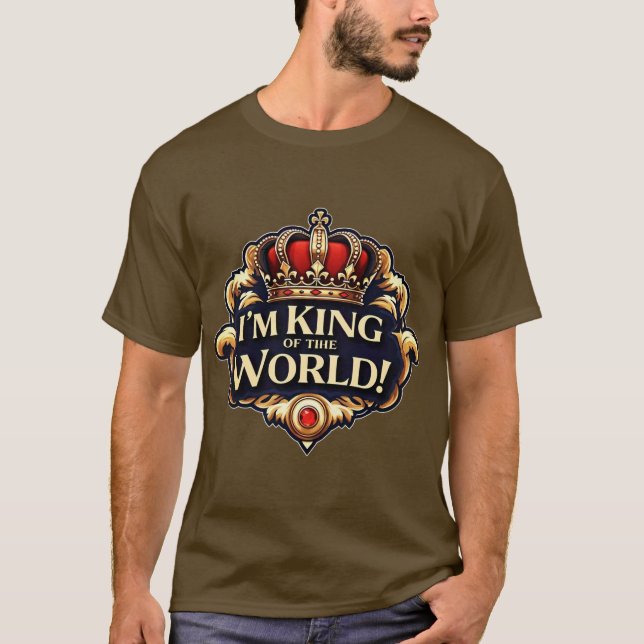 Camiseta Eu sou o rei do mundo! - Gráfico de Instrução T-Sh (Frente)
