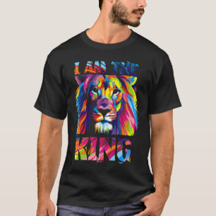 Camiseta Eu Sou O Rei Leão Animal da Selva Grande Felino Ar