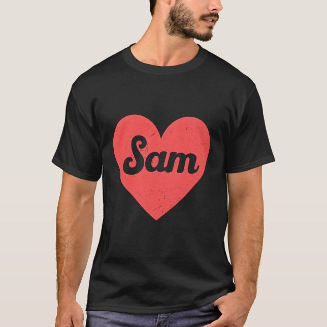 Camiseta Eu Sou O Sam Primeiro Nomes E Ele Eu Amo O Sam (Frente)