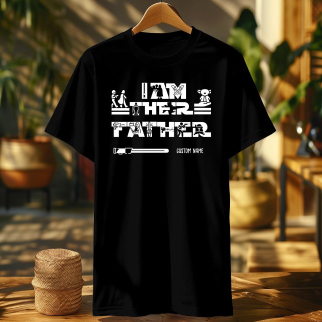 Camiseta Eu sou o seu pai, sinal de sabre de luz personaliz (Criador carregado)