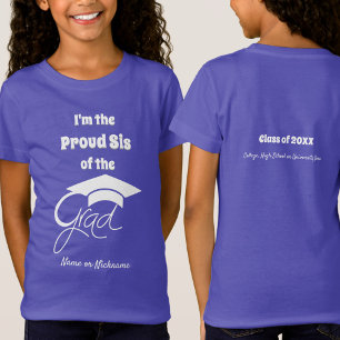 Camiseta Eu sou o Sis Orgulhoso do Formando-Branco-Editável