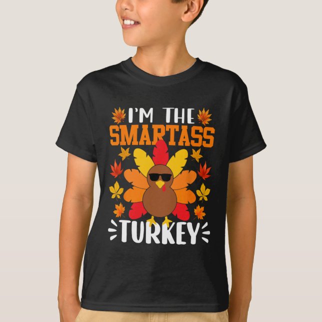 Camiseta Eu sou o Smart Turkey Engraçado Fall Autumn (Frente)