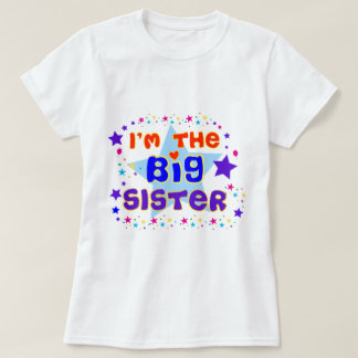 Camiseta Eu sou o t-shirt da irmã mais velha com estrelas