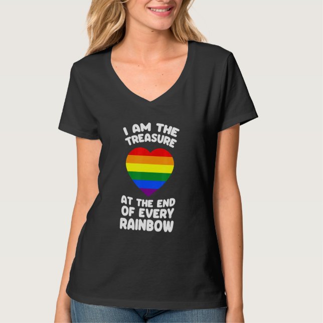Camiseta Eu Sou O tesouro no final de cada Lgbt Arco-Íris (Frente)