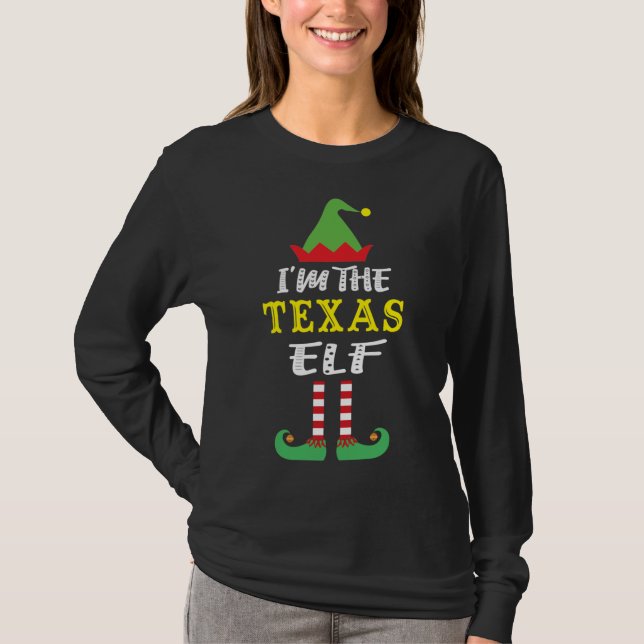 Camiseta Eu sou o Texas Elf que bate no Natal do Texas (Frente)