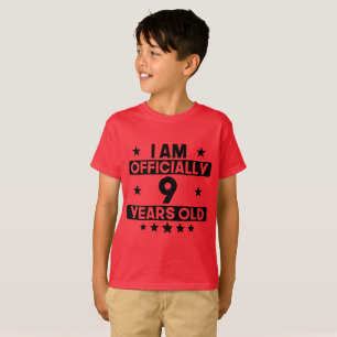 Camiseta Eu sou oficialmente 9 anos de 9o aniversário velh