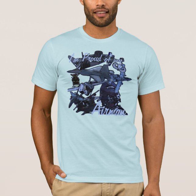 Camiseta Eu sou orgulhoso do meu, aviador, pai da força (Frente)