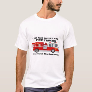 Camiseta Eu sou pago para brincar com caminhões de bombeiro