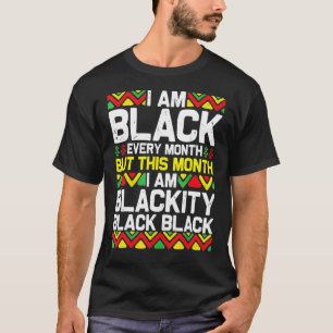 Camiseta Eu Sou Preto Todos Os Meses Histor Preto do Orgulh