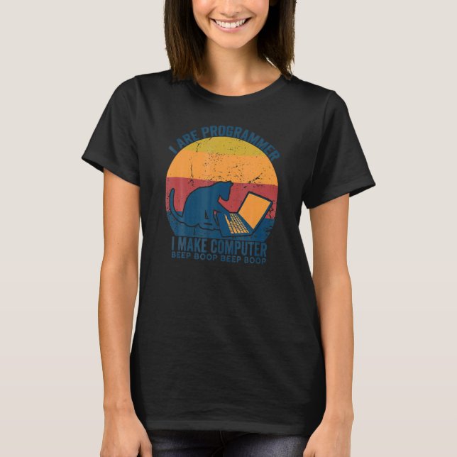 Camiseta Eu sou programador e faço a vinheta de bipe do com (Frente)