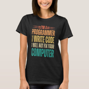 Camiseta Eu sou programador Eu escrevo código binário engra