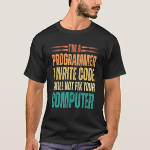 Camiseta Eu sou programador Eu escrevo código binário engra