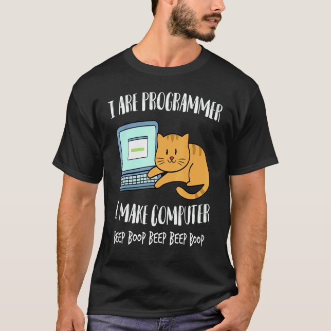 Camiseta Eu Sou Programador Eu Faço Computador Bipar Gatinh (Frente)