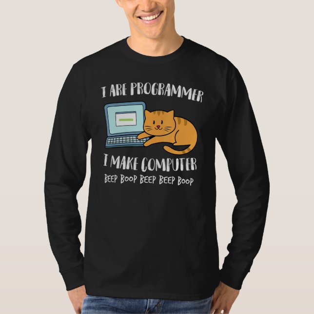 Camiseta Eu Sou Programador Eu Faço O Computador Beep Cat K (Frente)