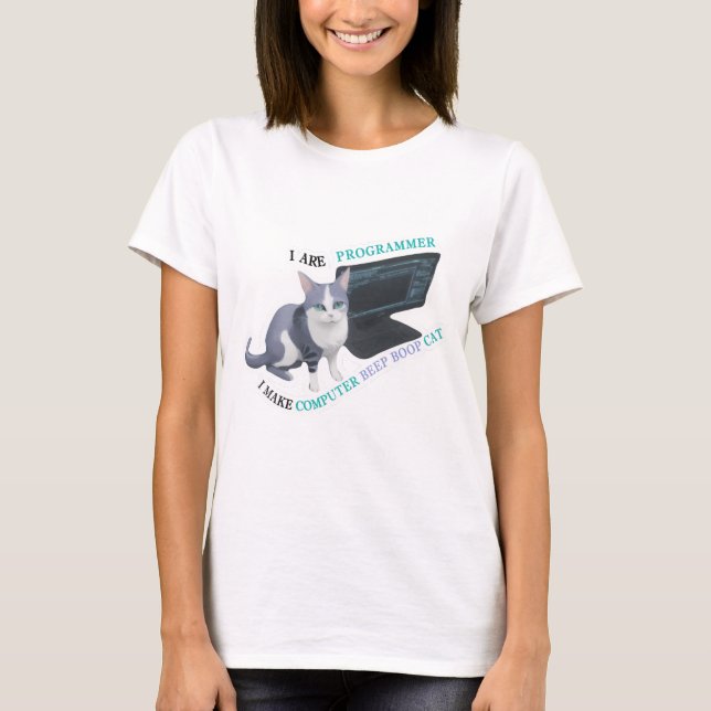 Camiseta Eu sou programador, eu faço um bipe de computador, (Frente)