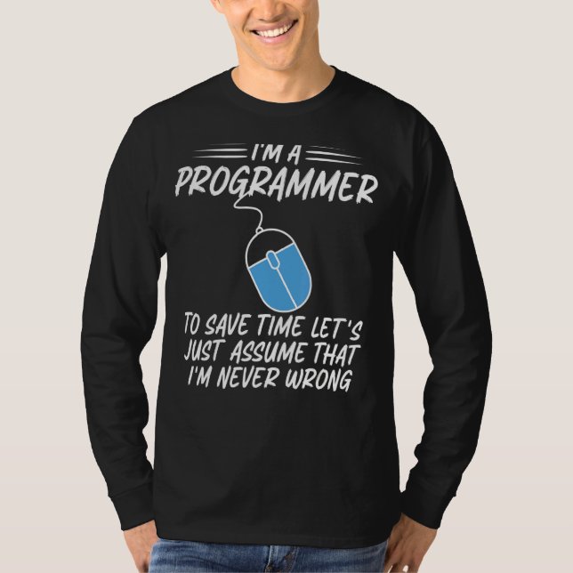 Camiseta Eu sou programador nunca errado desenvolvedor de c (Frente)
