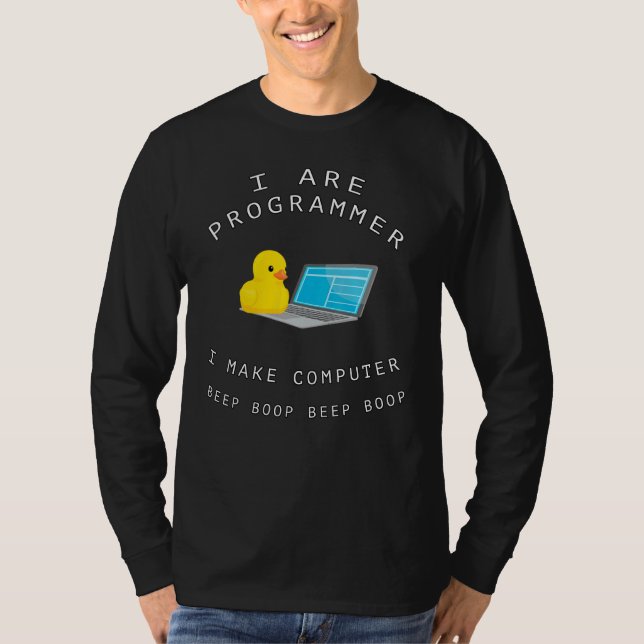 Camiseta Eu sou programador - Pato de bipe (Frente)