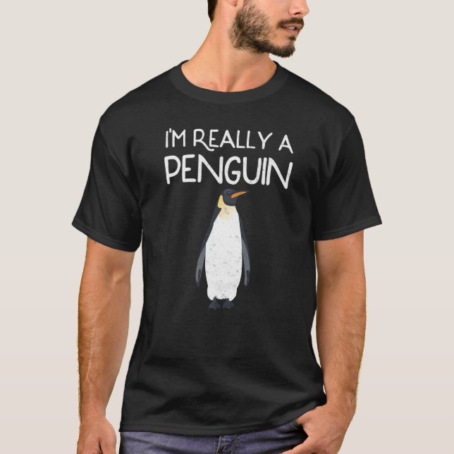 Camiseta Eu Sou Realmente Um Pinguim-Pinguim Pintando Pingu (Frente)