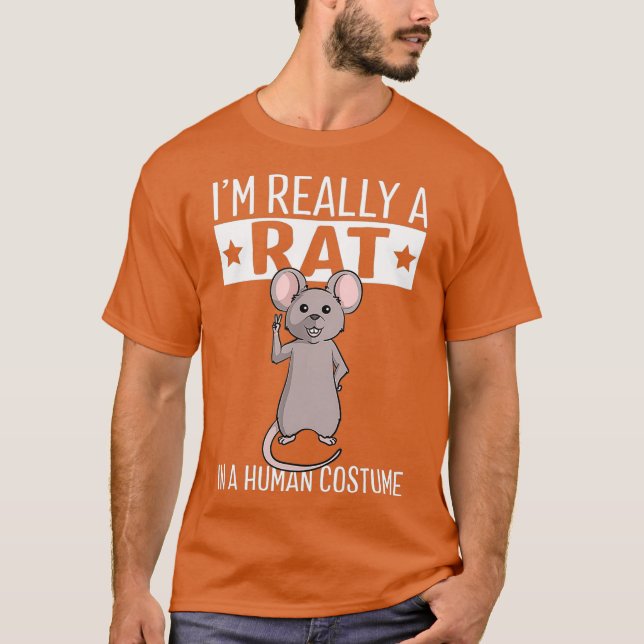 Camiseta Eu Sou Realmente Um Rato Num Dia De Figurino Human (Frente)