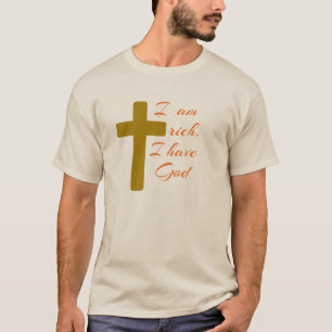 CAMISETA EU SOU RICO. EU TENHO DEUS.